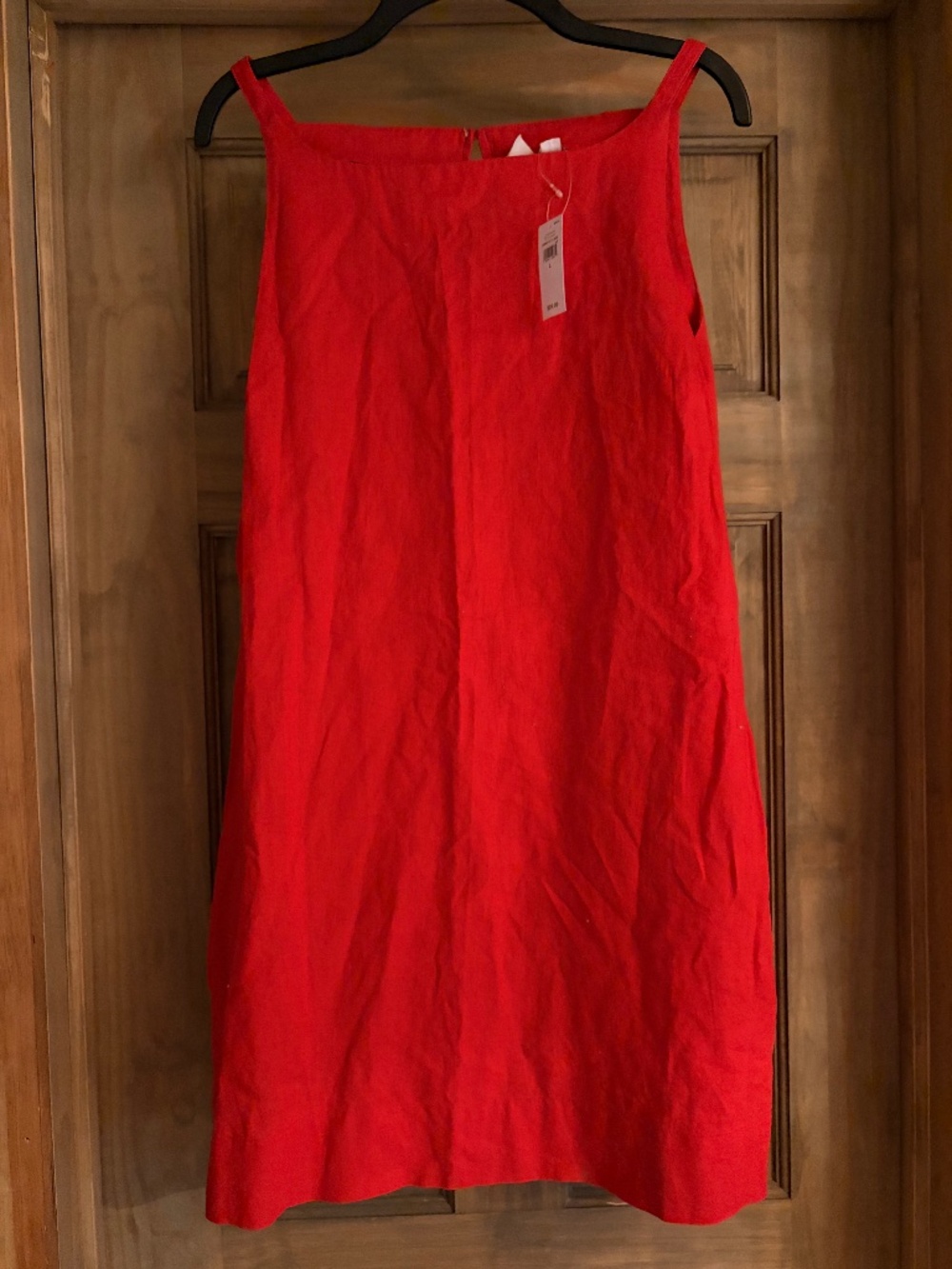 Red Linen Sheath Dress